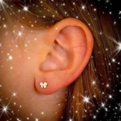 Boucles d'Oreilles Or 18 Carats 750/000 Jaune - Papillons