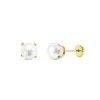Boucles d'Oreilles Or 18 Carats 750/000 Jaune - Perles de Culture
