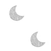 Boucles d'Oreilles Or Blanc Serties de Zirconiums - Lune