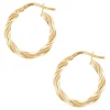 Boucles d'Oreilles Or Jaune - Créoles Torsadées Femme