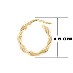 Boucles d'Oreilles Or Jaune - Créoles Torsadées Femme