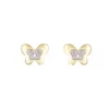Boucles d'Oreilles Or Jaune et Diamants - Papillons