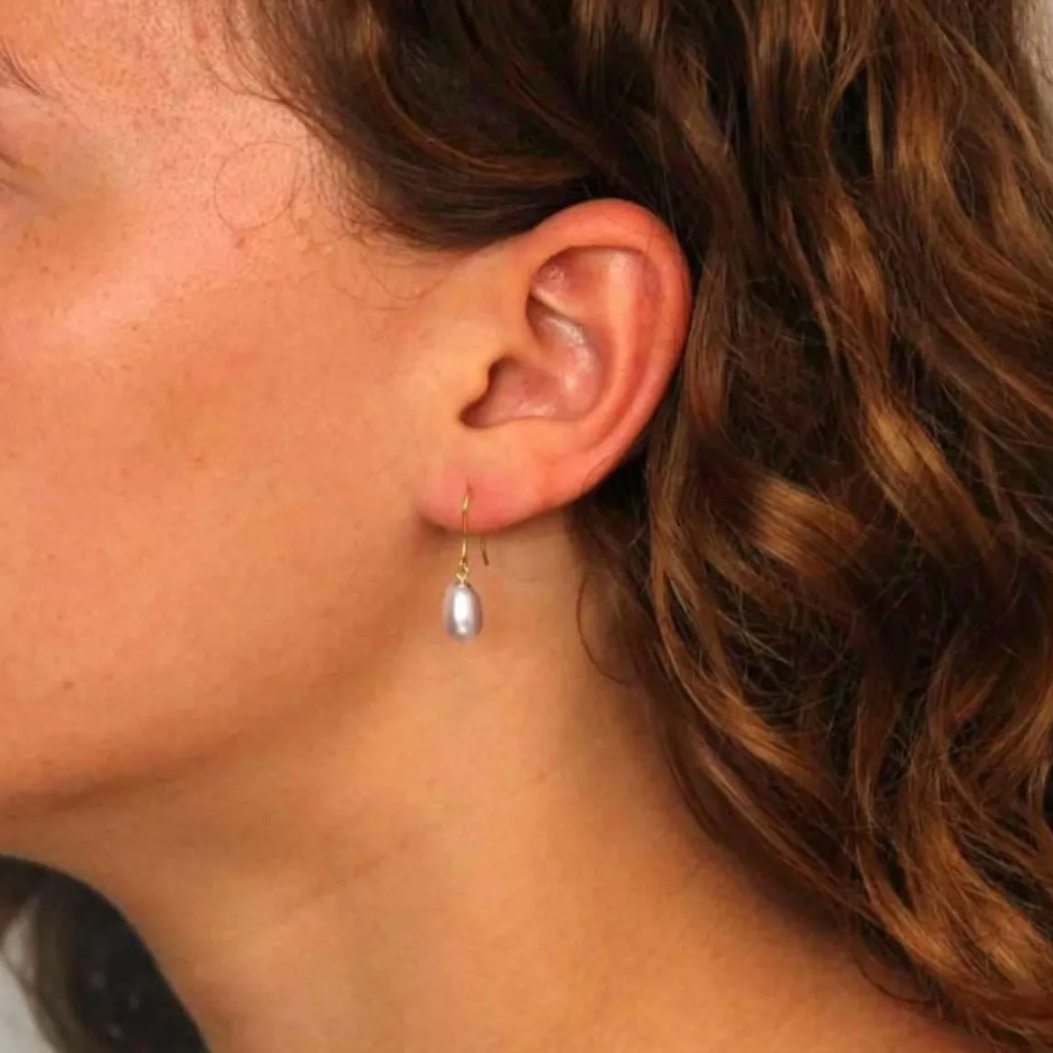 Boucles d'Oreilles Or Jaune Perles de Culture - Dormeuses