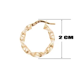 Boucles d'Oreilles Or Jaune - Créoles Torsadées Femme