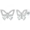 Boucles d'oreilles papillon SC Crystal ornées de Zirconium