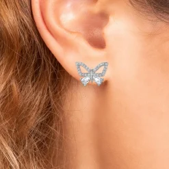 Boucles d'oreilles papillon SC Crystal ornées de Zirconium