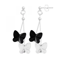 Boucles d'oreilles papillons ornées de Cristaux scintillants par SC Crystal