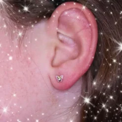 Boucles d'Oreilles Papillons - Or Jaune - Enfant