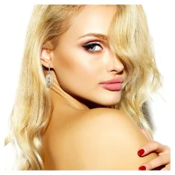 Boucles d'oreilles par SC Crystal ornées d'un véritable diamant blanc