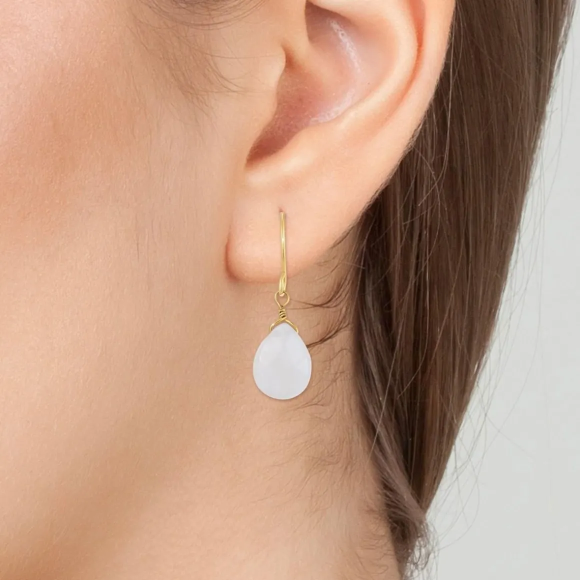 Boucles d'oreilles SC Bohème ornées de quartz rose