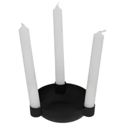 Bougeoir 3 Bougies en Métal Jiling 14cm Noir
