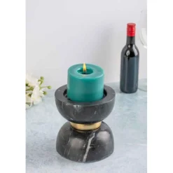 Bougeoir Design en Marbre Satori 12cm Noir