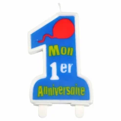 Bougie Mon Premier Anniversaire 9cm Bleu