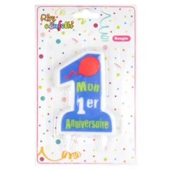 Bougie Mon Premier Anniversaire 9cm Bleu