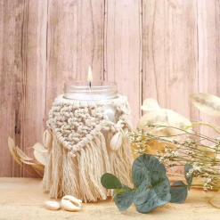 Bougie bohème en macramé à faire soi-même