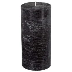 Bougie Cylindrique Rustic 14cm Noir