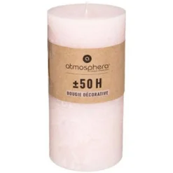 Bougie Cylindrique Rustic 14cm Rose Clair
