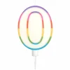 Bougie d'Anniversaire Chiffre 0 10cm Multicolore