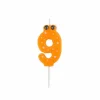 Bougie d'Anniversaire Chiffre 9 5cm Orange