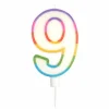 Bougie d'Anniversaire Chiffre 9 10cm Multicolore