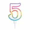 Bougie d'Anniversaire Chiffre 5 10cm Multicolore