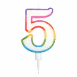 Bougie d'Anniversaire Chiffre 5 10cm Multicolore