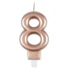 Bougie d'Anniversaire Chiffre 8 7cm Rose Gold