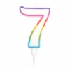 Bougie d'Anniversaire Chiffre 7 10cm Multicolore