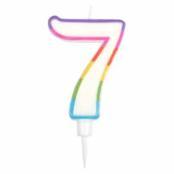 Bougie d'Anniversaire Chiffre 7 10cm Multicolore
