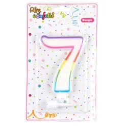 Bougie d'Anniversaire Chiffre 7 10cm Multicolore