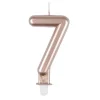 Bougie d'Anniversaire Chiffre 7 7cm Rose Gold