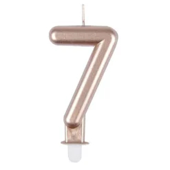 Bougie d'Anniversaire Chiffre 7 7cm Rose Gold