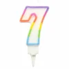Bougie d'Anniversaire Chiffre 7 7cm Multicolore