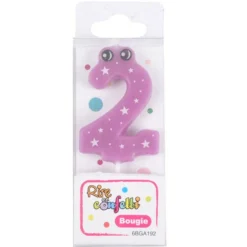 Bougie d'Anniversaire Chiffre 2 5cm Violet