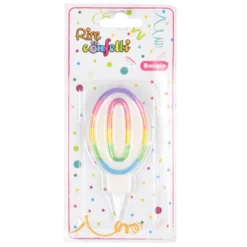 Bougie d'Anniversaire Chiffre 0 7cm Multicolore