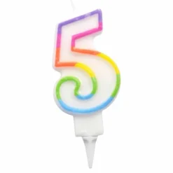 Bougie d'Anniversaire Chiffre 5 7cm Multicolore