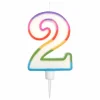 Bougie d'Anniversaire Chiffre 2 10cm Multicolore