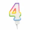Bougie d'Anniversaire Chiffre 4 7cm Multicolore