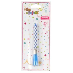 Bougie d'Anniversaire Musicale 12cm Bleu