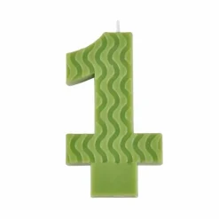 Bougie d'Anniversaire en Cire d'Abeille Chiffre 1 8cm Vert