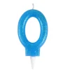 Bougie d'Anniversaire Paillette Chiffre 0 7cm Bleu