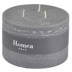 Bougie Déco 3 Mèches Rustique 12cm Anthracite