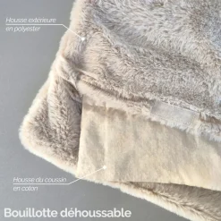 Bouillotte chauffante ou refroidissante 10 x 22cm déhoussable pour toutes parties du corps - Cosy - Beige