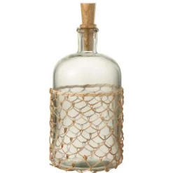 Bouteille Design Tricot 32cm Transparent & Naturel