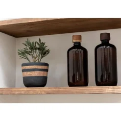 Bouteille en Verre Vintage 33cm Marron