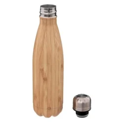 Bouteille Isotherme Inox Effet Bambou 0,5L Beige