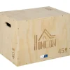 Box jump crossfit - box de pliométrie - collaboration Aosom.fr x FFHandball - 40/45/60H cm - max. 120 Kg - bois