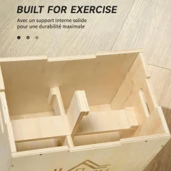Box jump crossfit - box de pliométrie - collaboration Aosom.fr x FFHandball - 51/61/76H cm - max. 120 Kg - bois