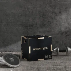 Box jump crossfit - box de pliométrie - boite de saut - 3 hauteurs 30/35/40H cm - charge max. 120 Kg - bois surface antidérapante noir