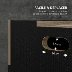 Box jump crossfit - box de pliométrie - boite de saut - 3 hauteurs 30/35/40H cm - charge max. 120 Kg - bois surface antidérapante noir